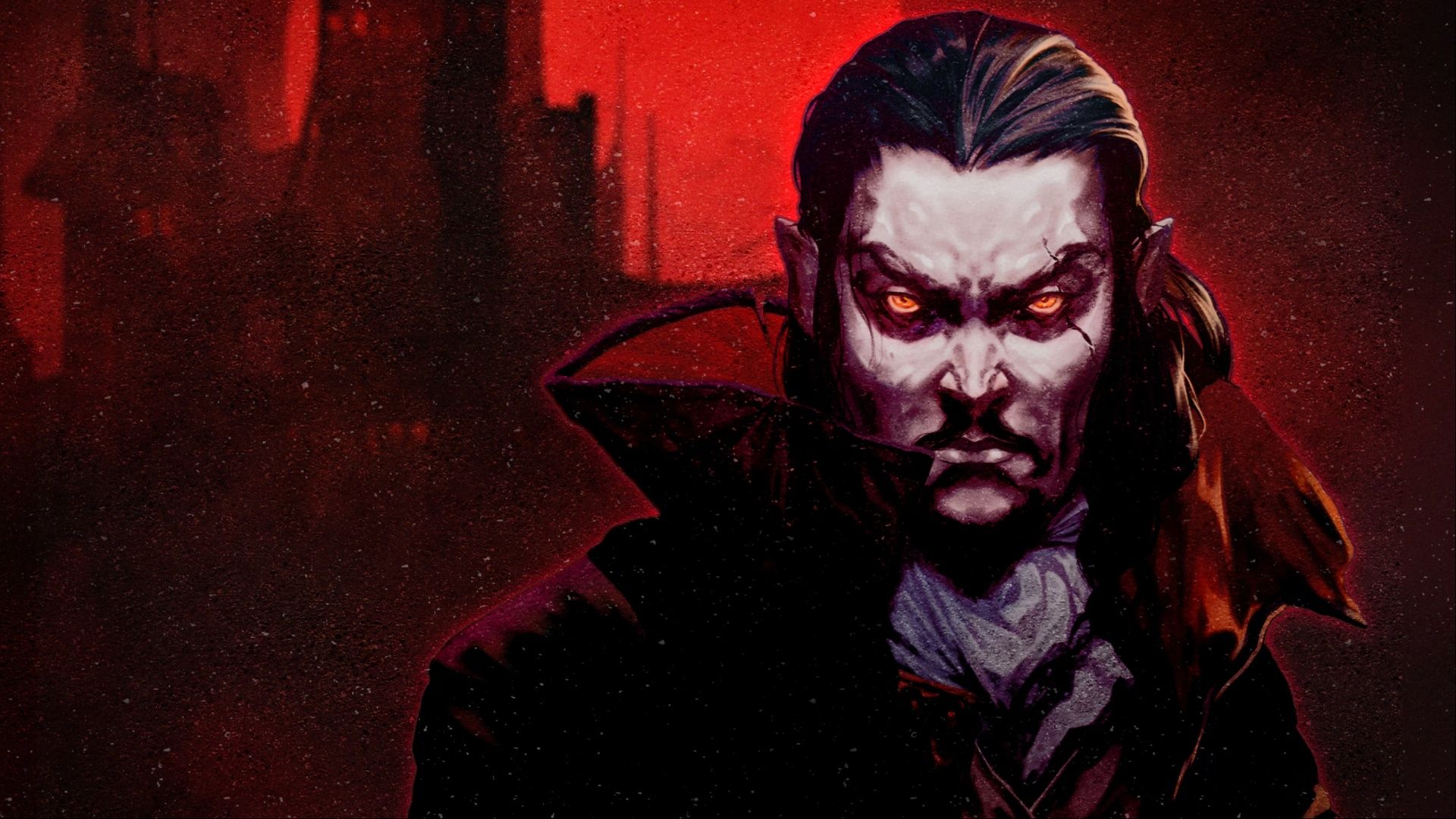 Key art for Vampire Survivors showcasing Dracula.