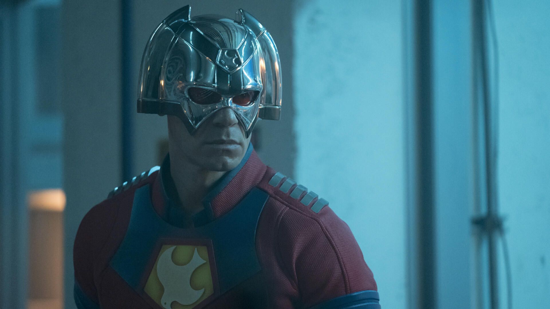 Image of John Cena as Peacemaker in HBO Max&rsquo;s Peacemaker.
