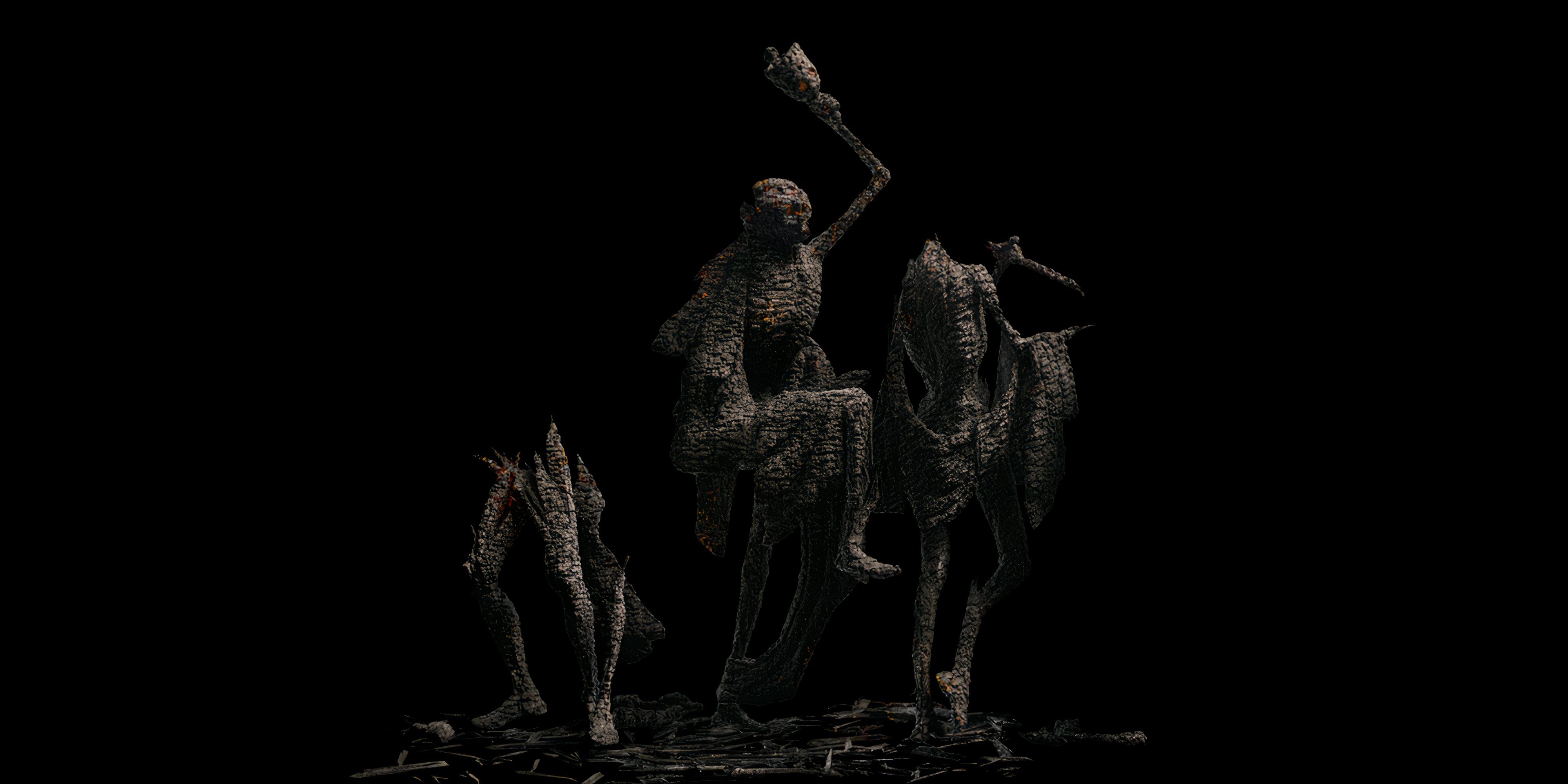 A picture of some statues in ashes - kcd2