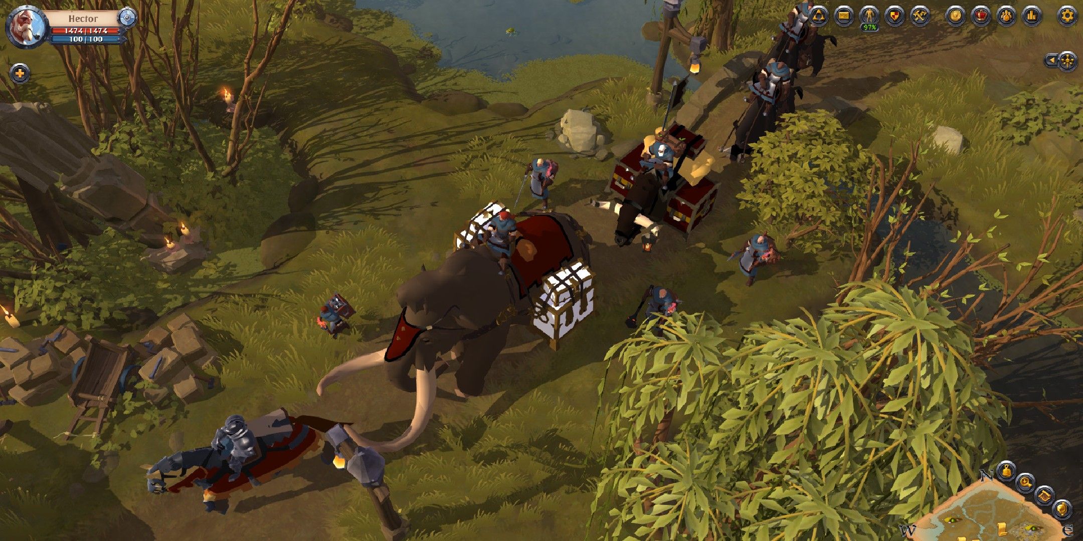 Albion Online image in which a player controls a caravan.