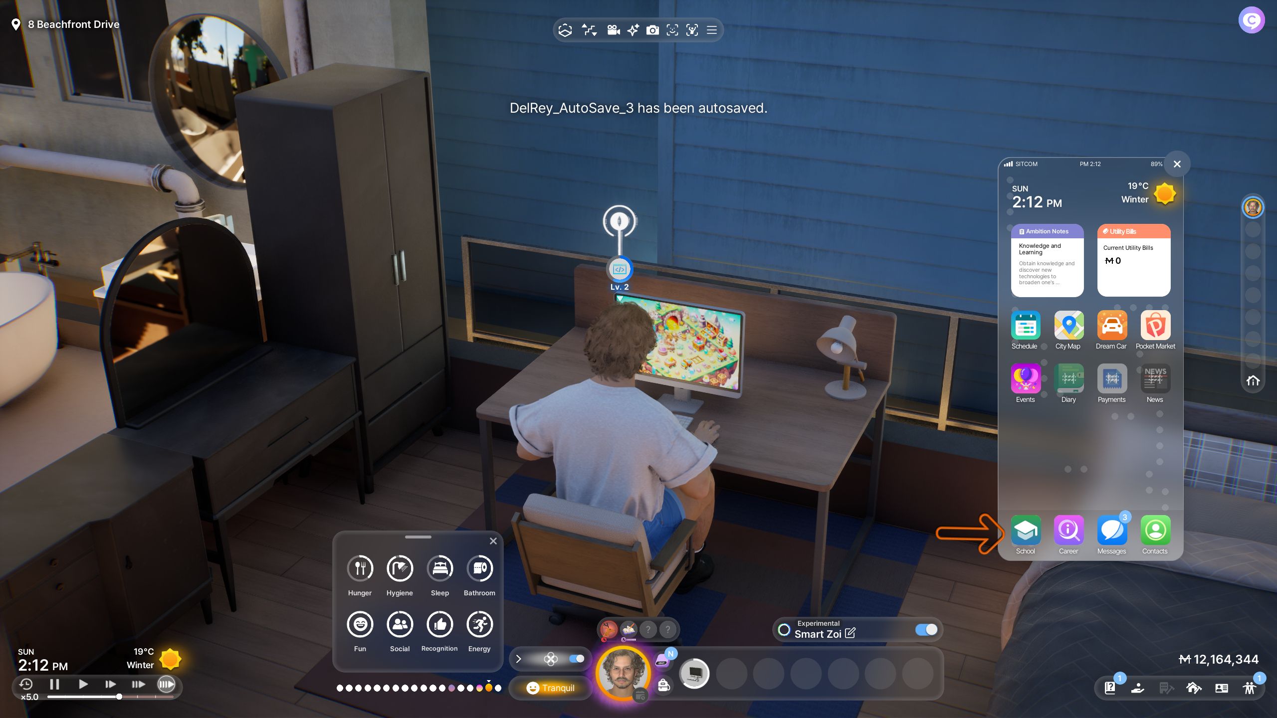 Showing school icon on a smartphone - enzyoi