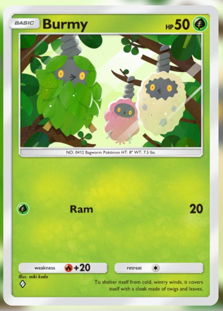 The Burmy card, from Triumphant Light.