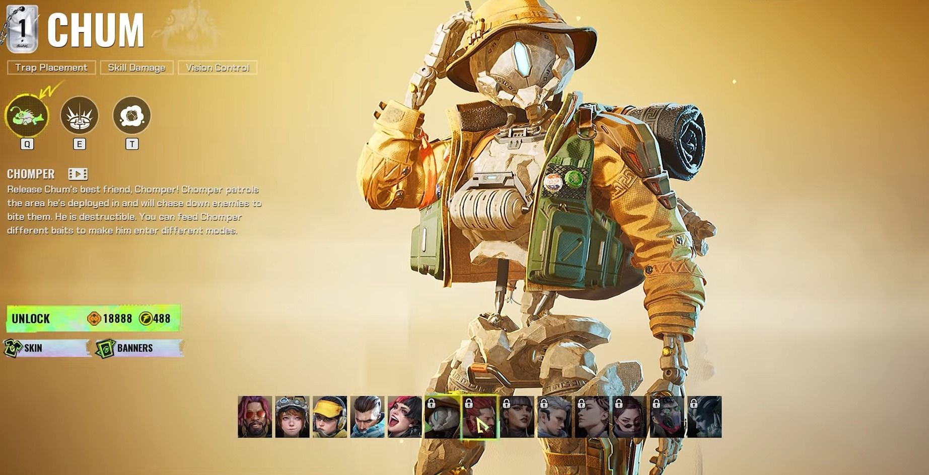 chum character select screen in fragpunk
