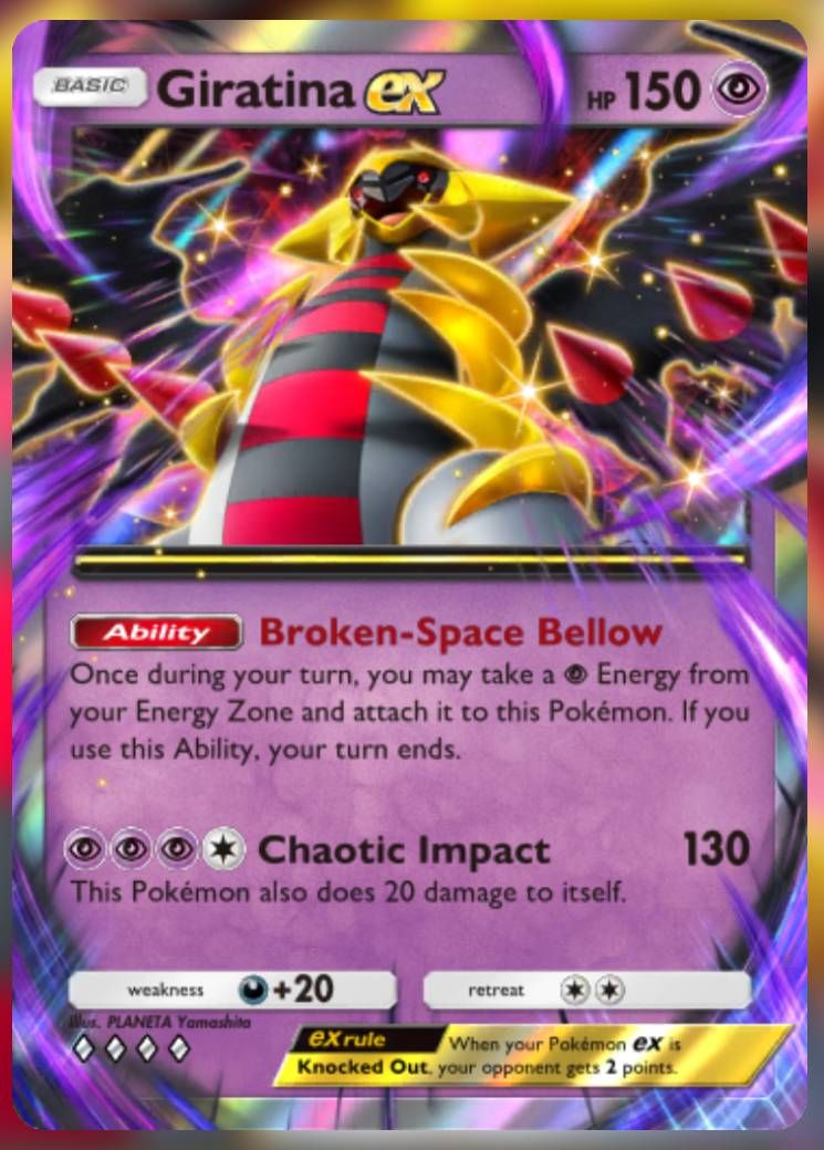 The Giratina ex card, from Shining Revelry in Pokemon TCG Pocket.