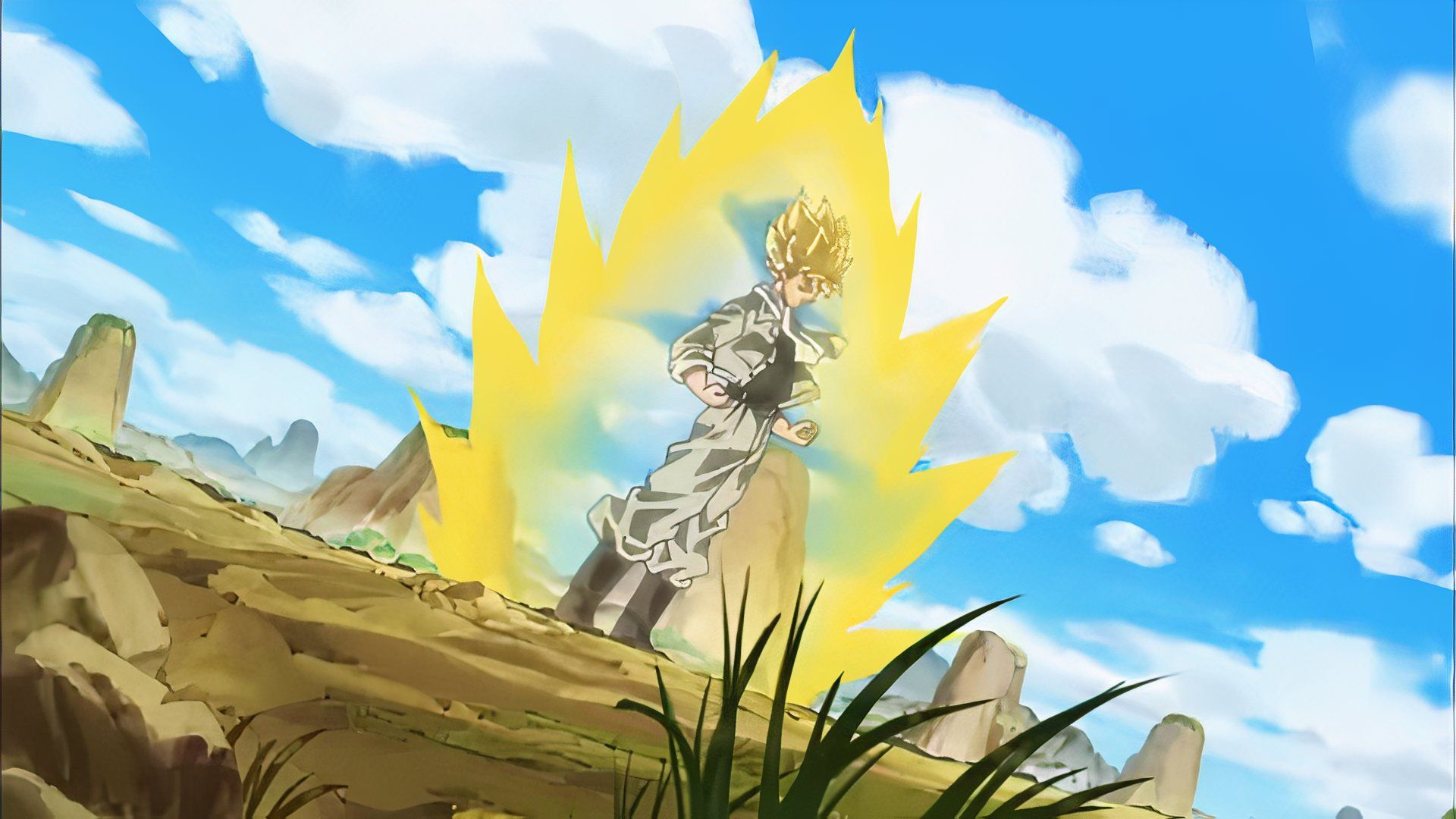 Goku با استفاده از آموزش تصویر در Dragon Ball Super.