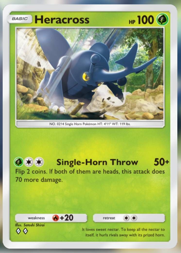 The Heracross card, from Triumphant Light.