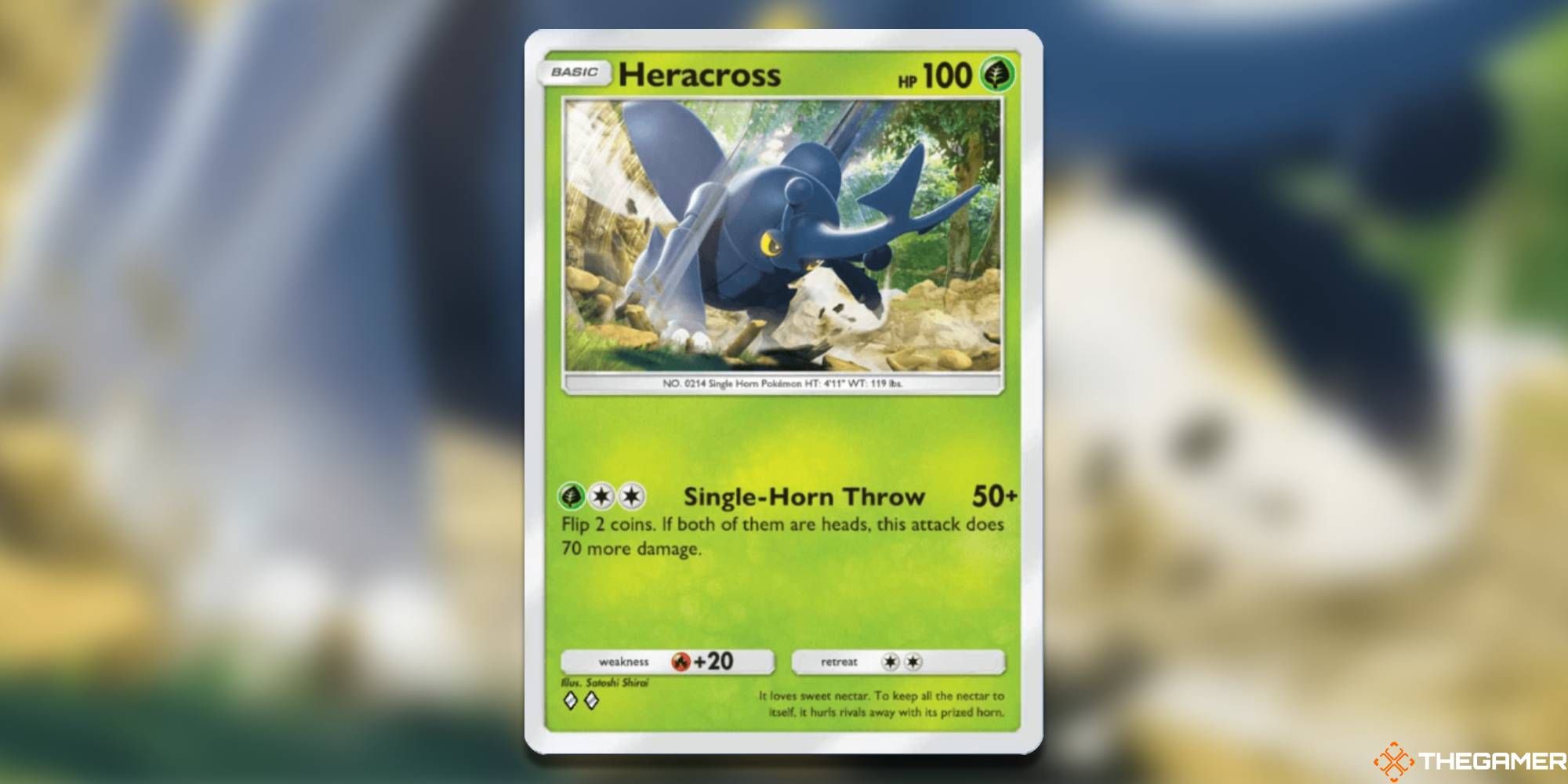 Heracross card from Triumphant Light Pokemon Pocket.