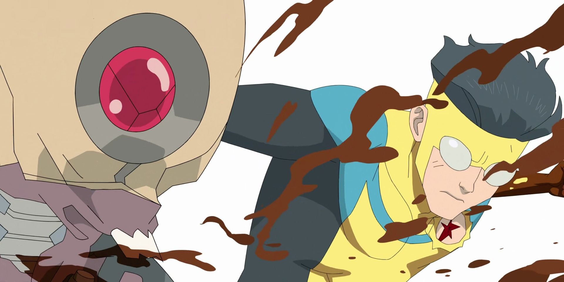 Invincible chopping a Reanimen in Invincible.