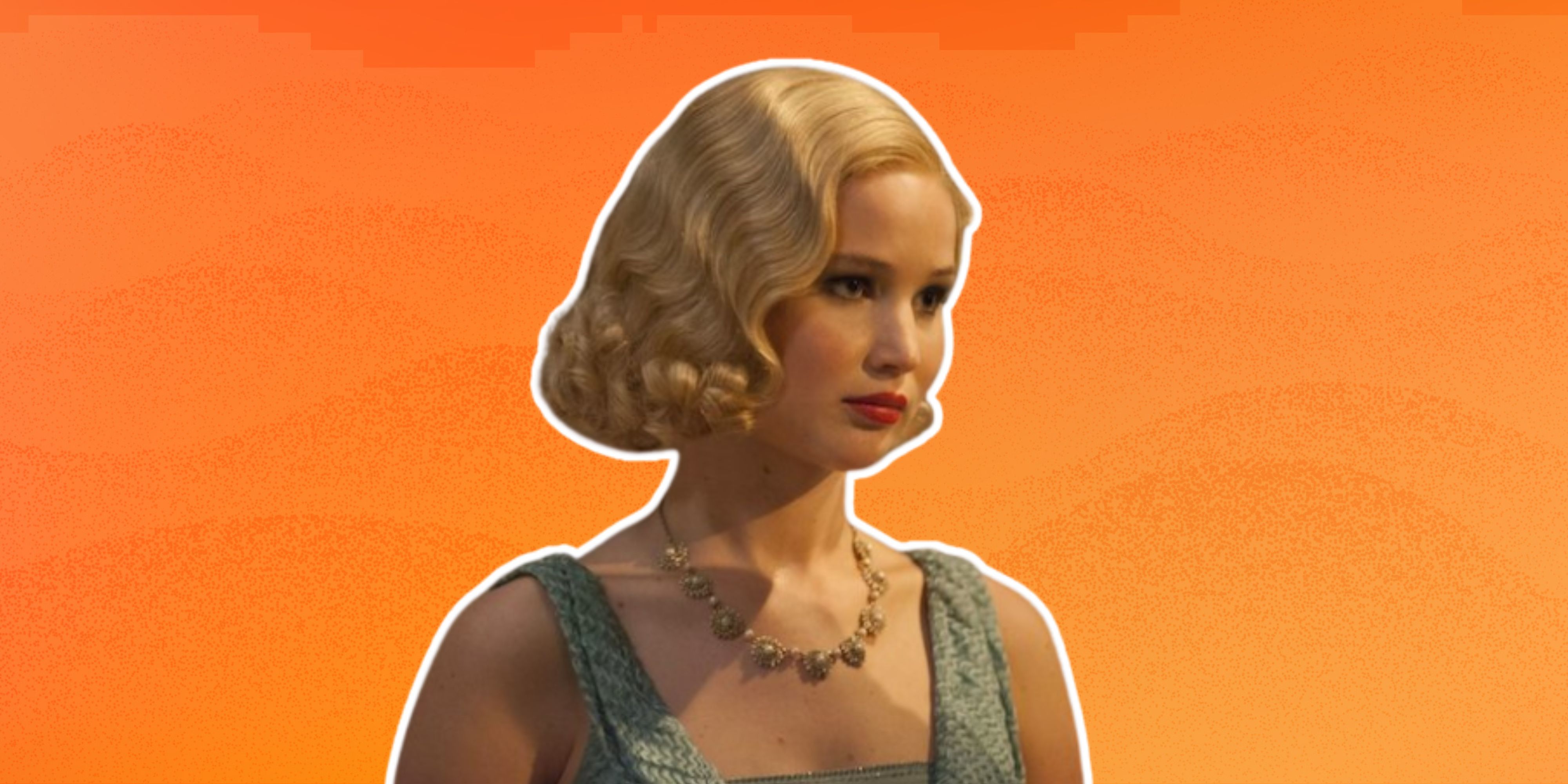 Jennifer Lawrence in Serena on orange background