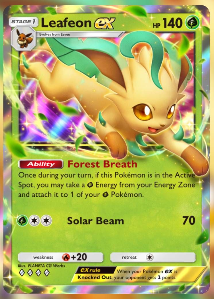 The Leafeon ex card from Triumphant Light.