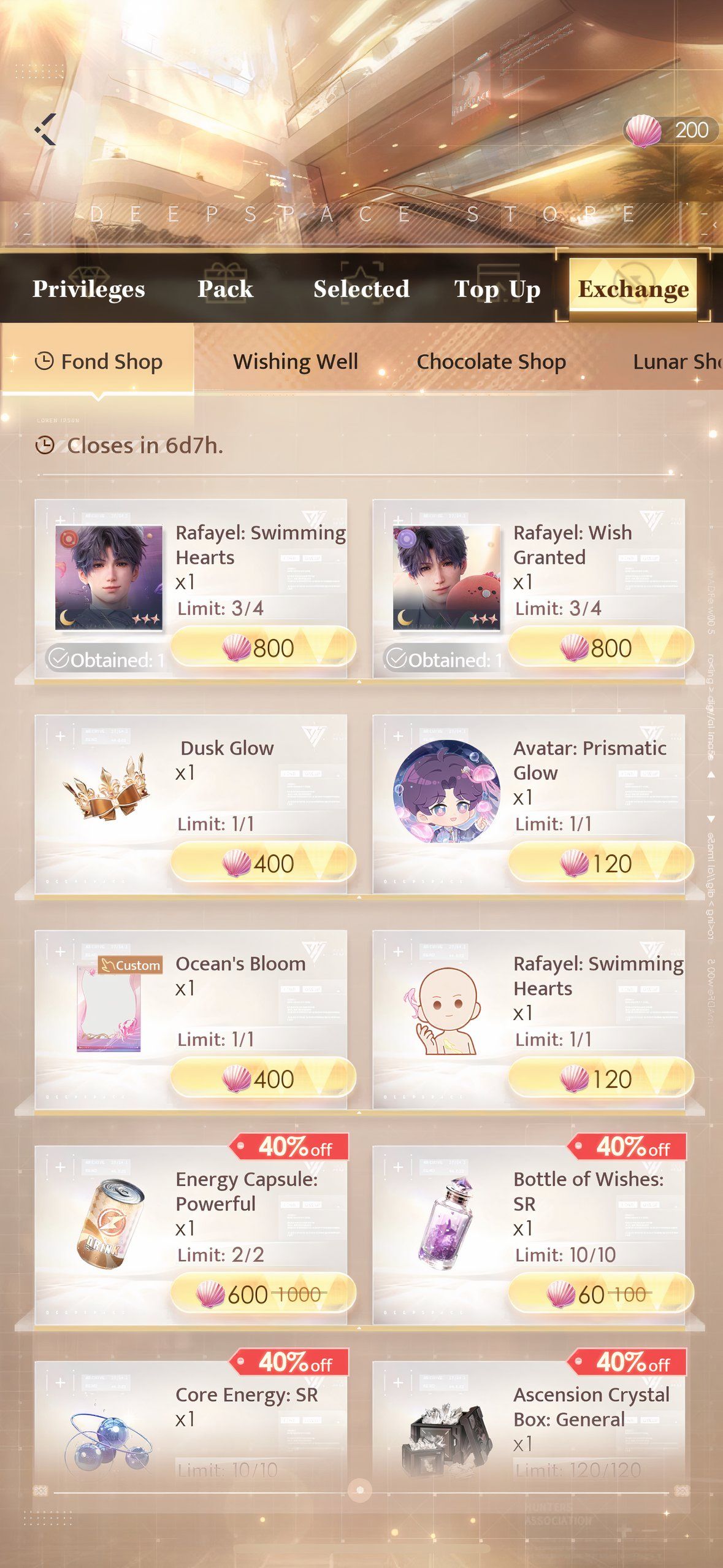Love and deepspace: a picture of the lovely shop.