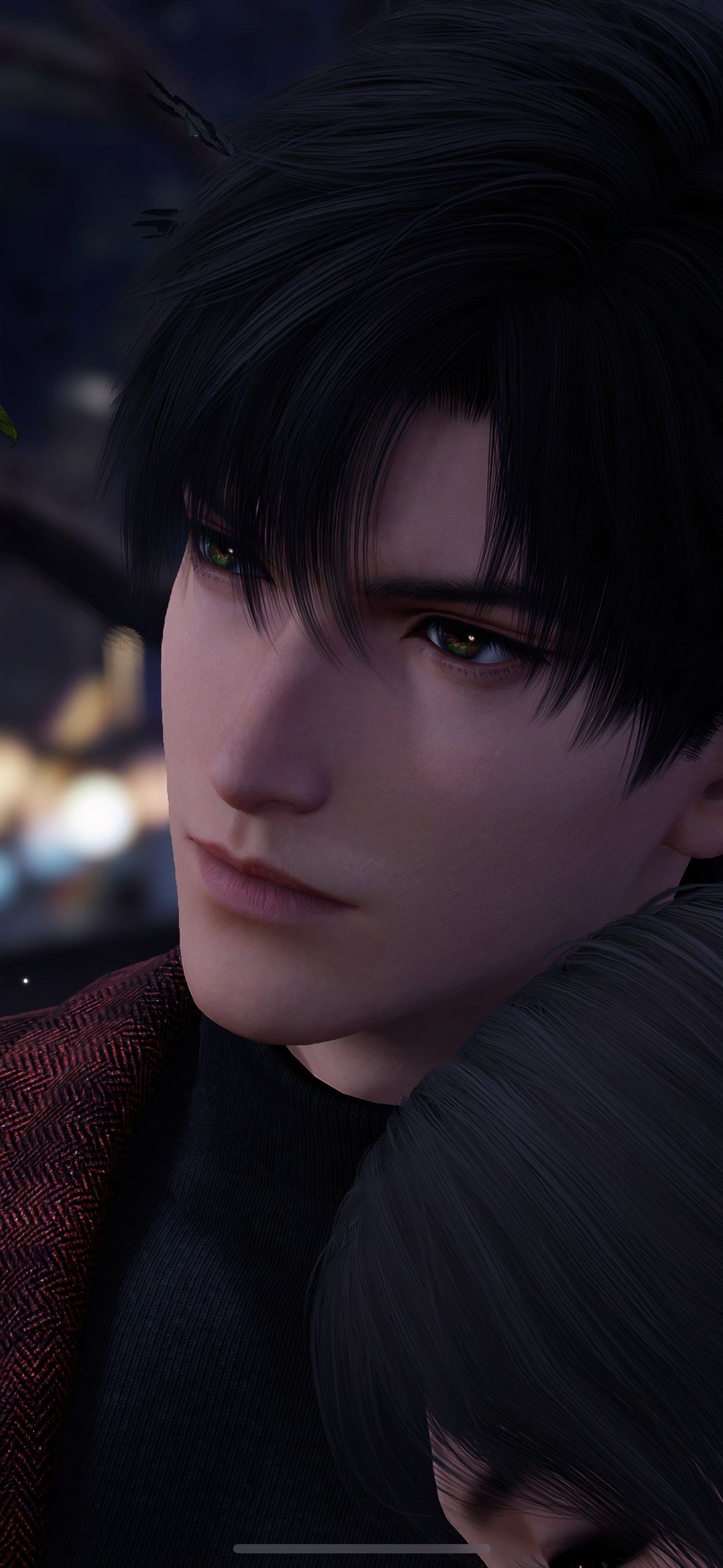 Love And Deepspace: An image of Zayne resting his head against the MC&rsquo;s.