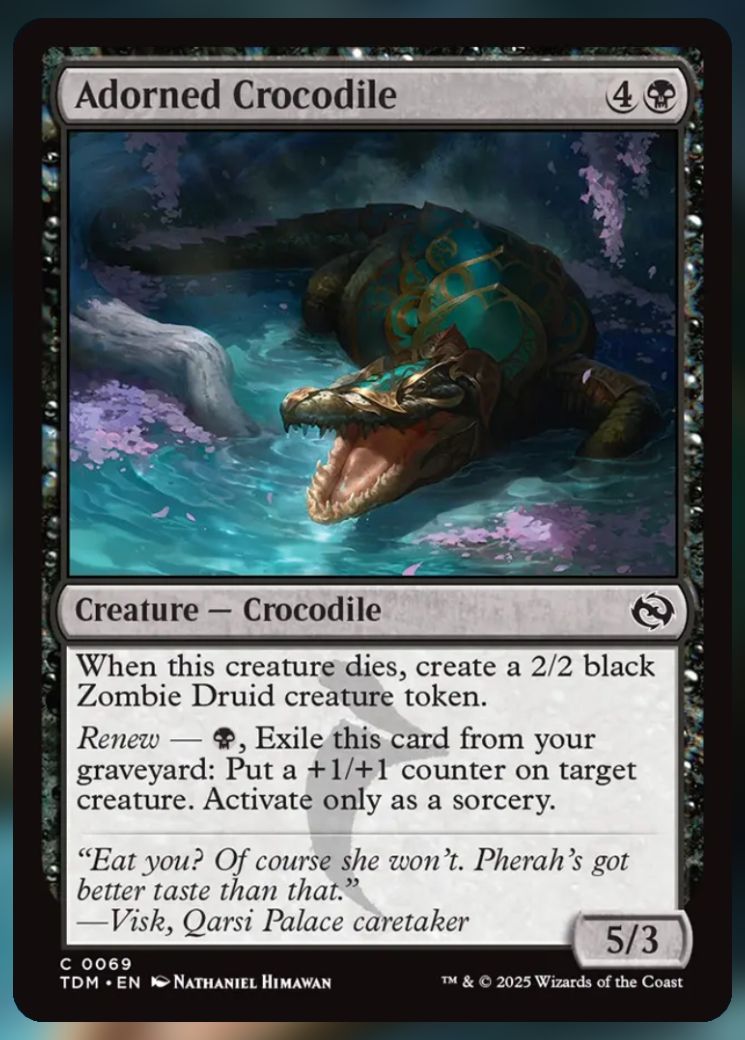Magic The Gathering Adorned Crocodile Card.