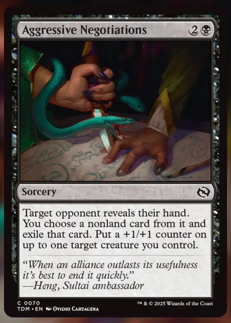 Magic The Gathering Aggressive Negotiations Card.