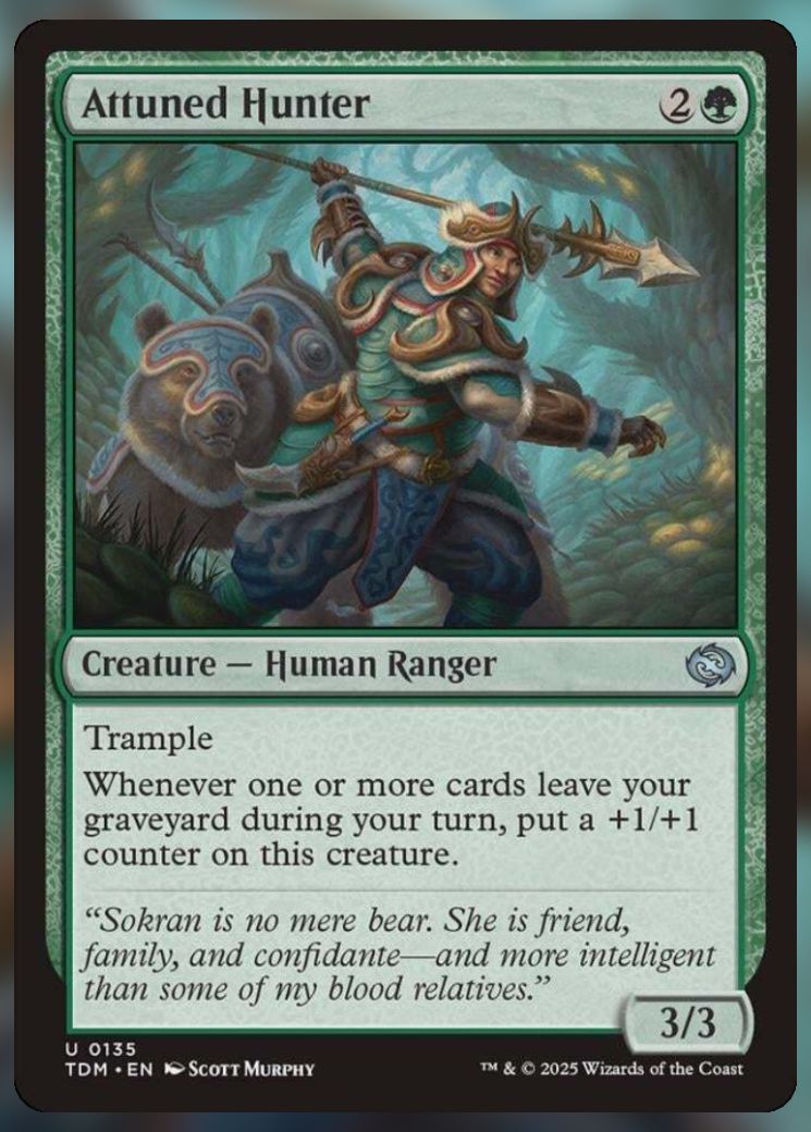 Magic The Gathering Attuned Hunter Card.