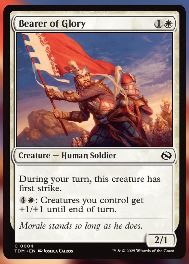 Magic The Gathering Bearer Of Glory Card.