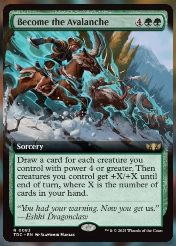Magic The Gathering Become the Avalanche Alt Card.