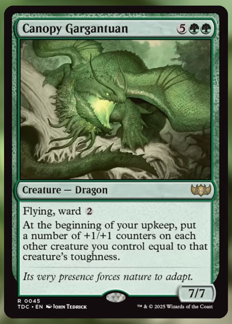 Magic The Gathering Canopy Gargantuan Card.
