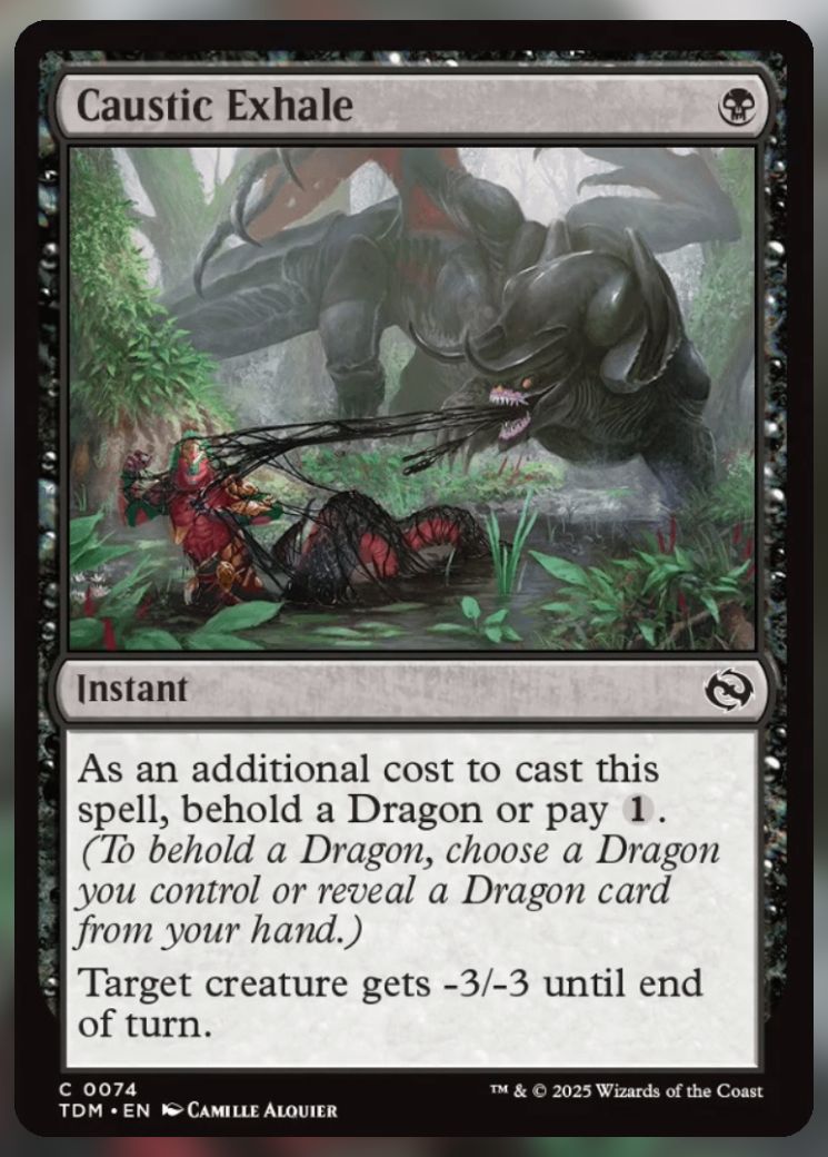 Magic The Gathering Caustic Exhale Card.