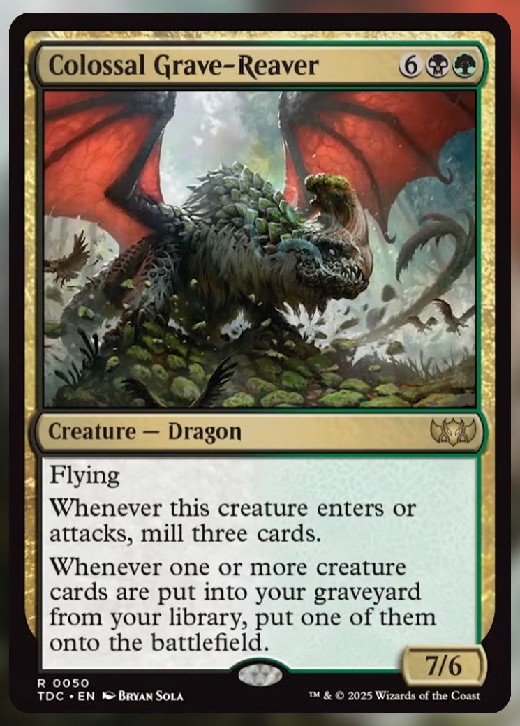 Magic The Gathering Colossal Grave-Reaver Card.
