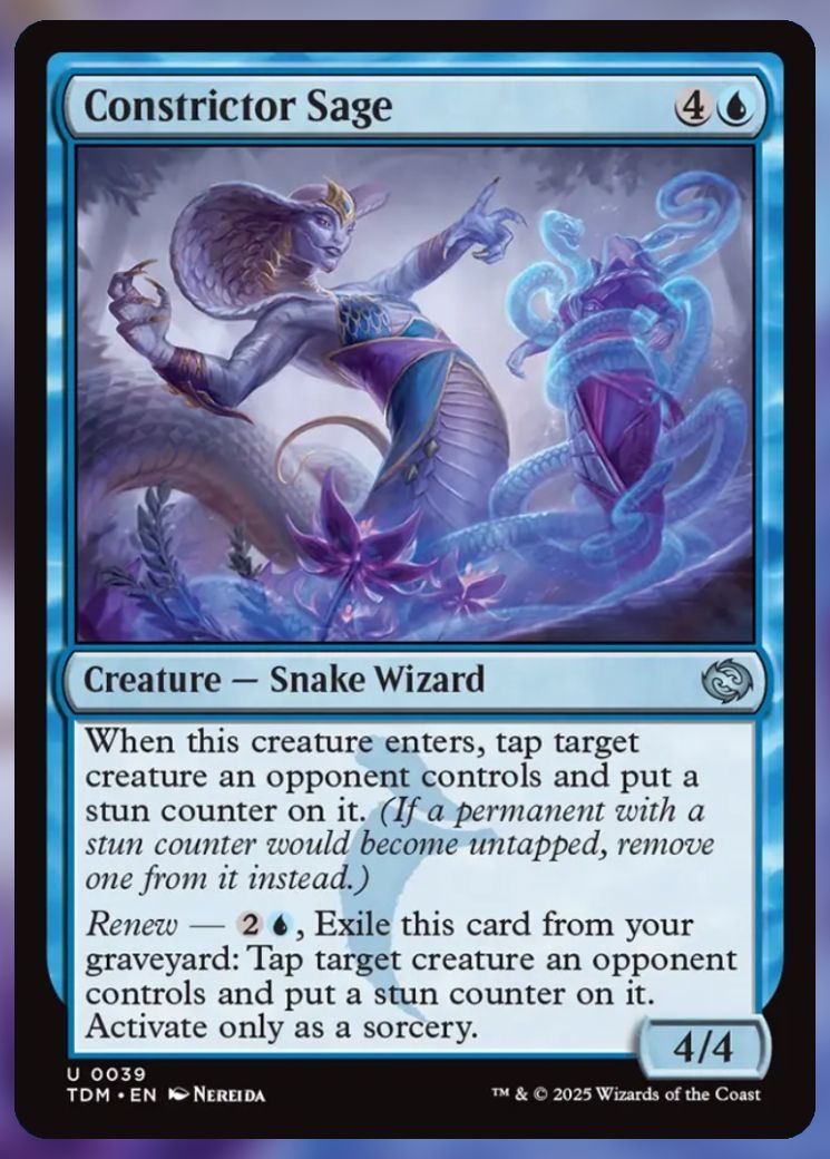 Magic The Gathering Constrictor Sage Card.