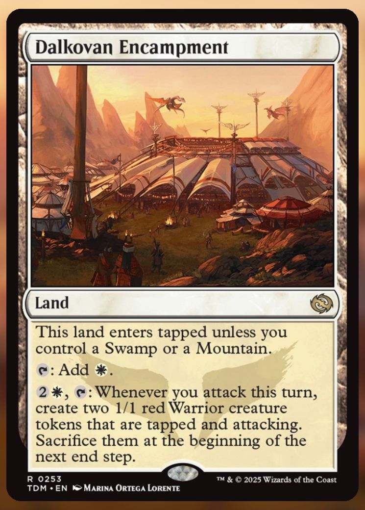Magic The Gathering Dalkovan Encampment Card.