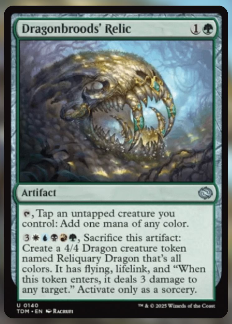 Magic The Gathering Dragonbroods' Relic Card.
