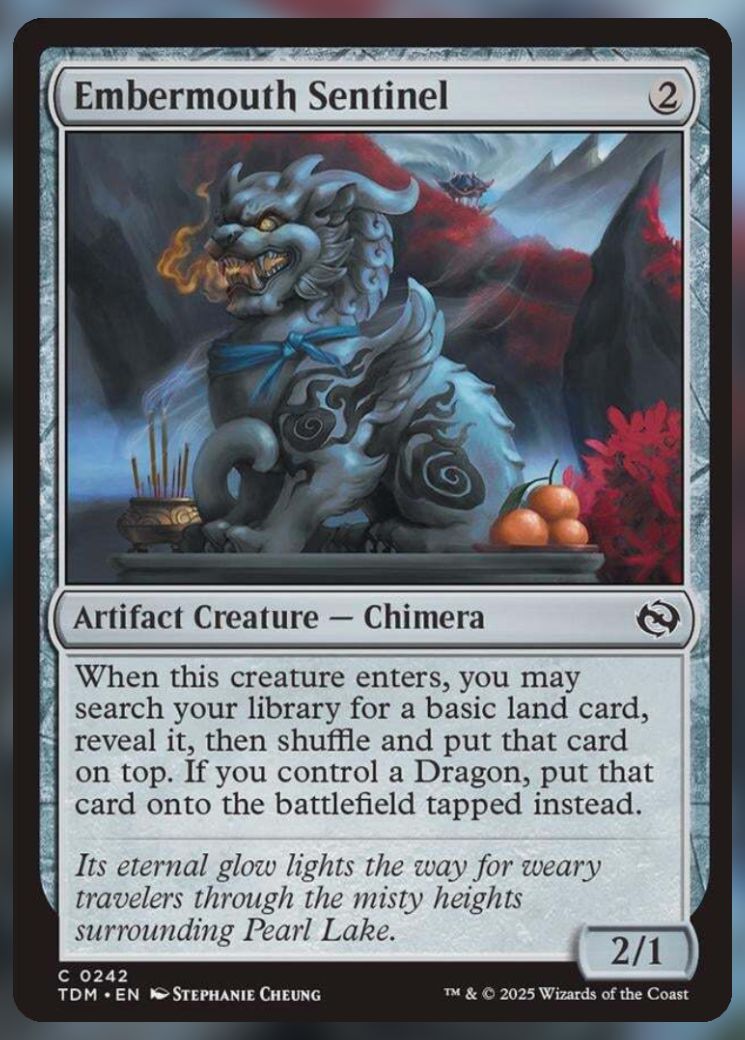 Magic The Gathering Embermouth Sentinel Card.