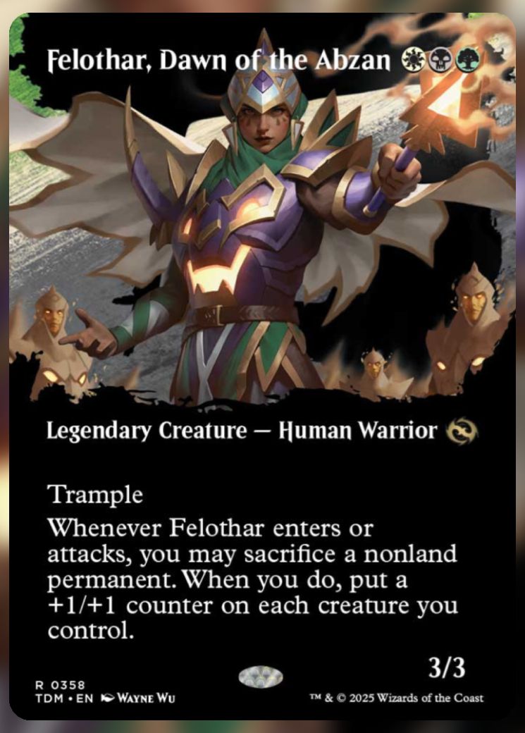 Magic The Gathering Felothar, Dawn of the Abzan Alt Card.