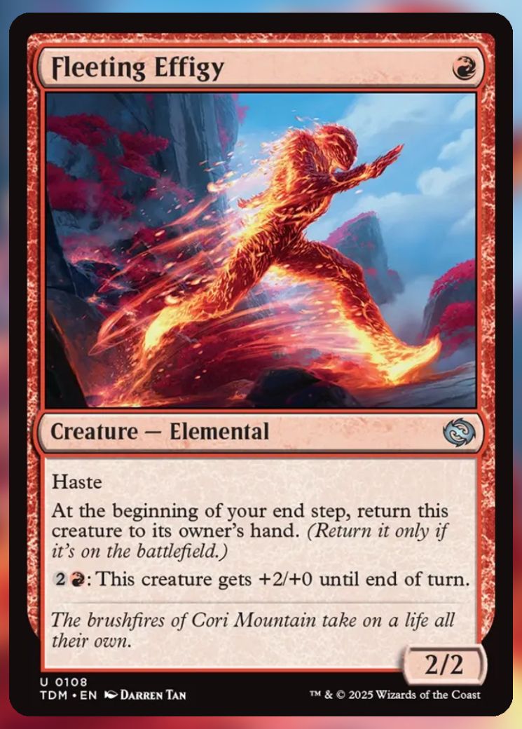 Magic The Gathering Fleeting Effigy Card.
