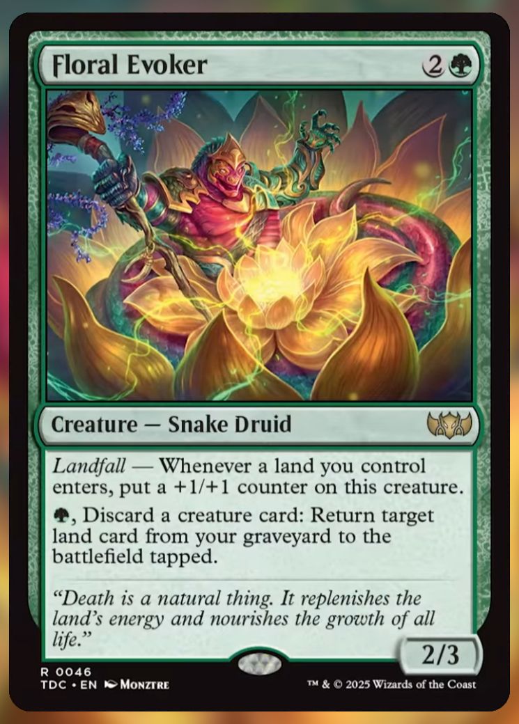 Magic The Gathering Floral Evoker Card.