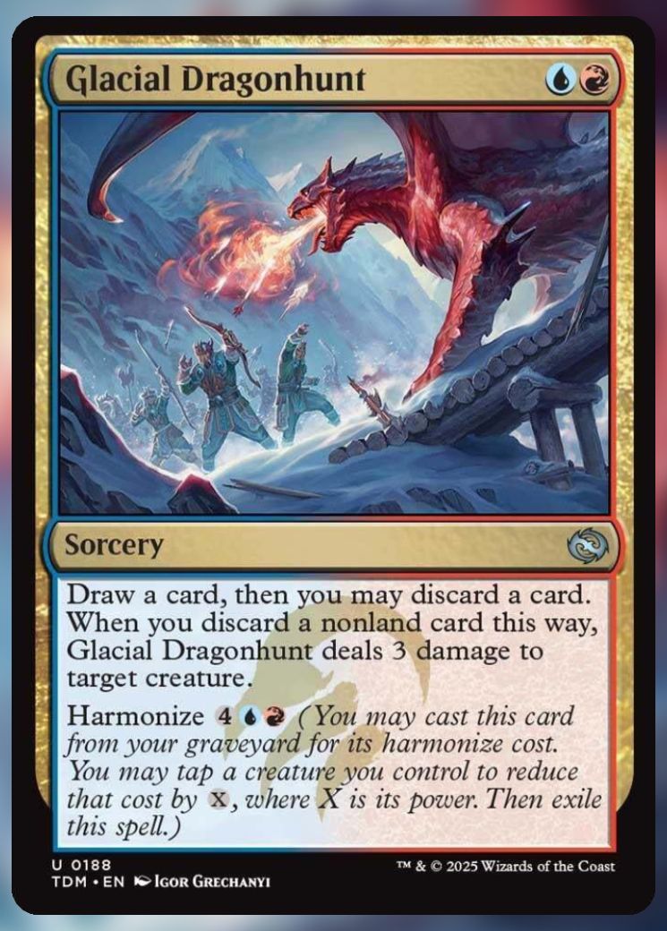 Magic The Gathering Glacial Dragonhunt Card.