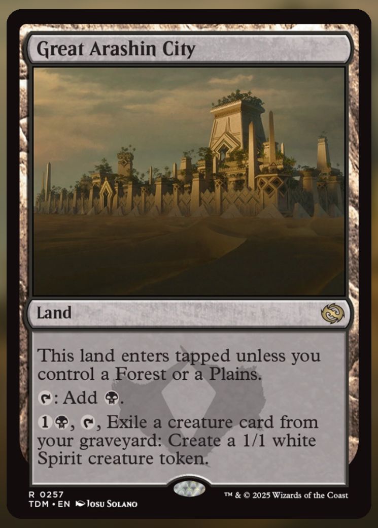 Magic The Gathering Great Arashin City Card.