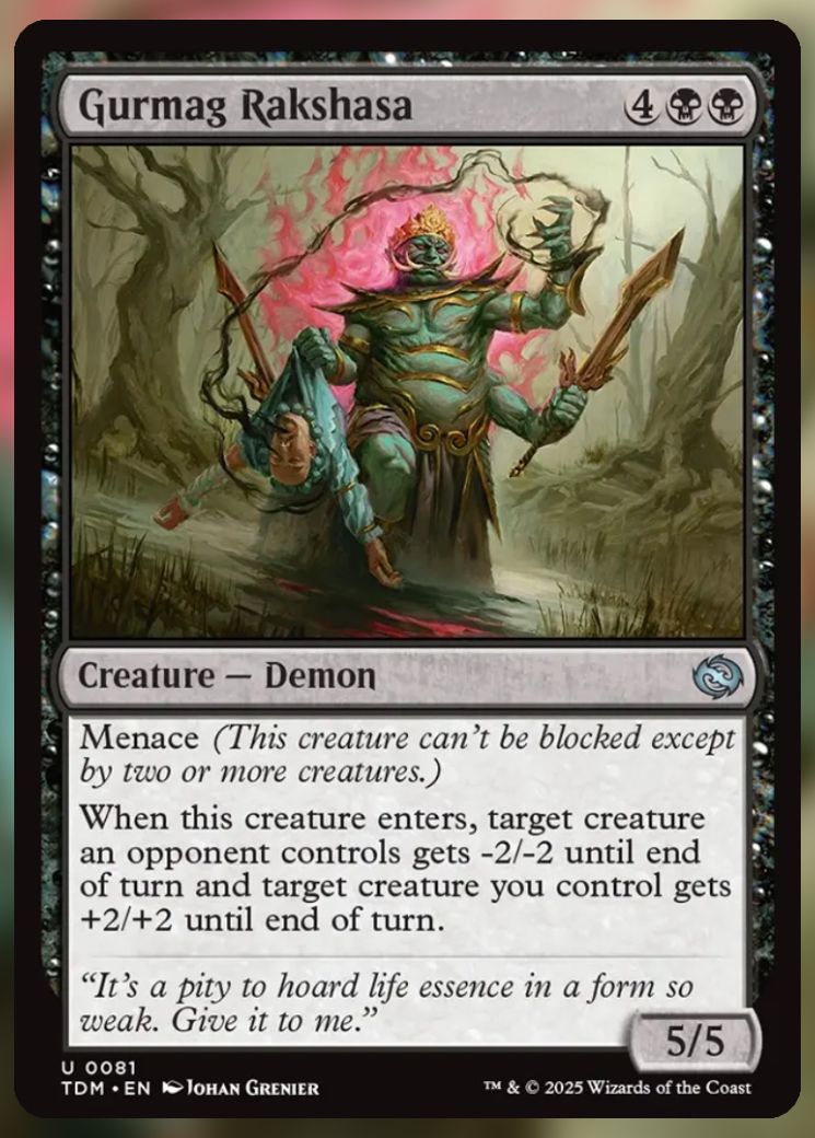 Magic The Gathering Gurmag Rakshasa Card.