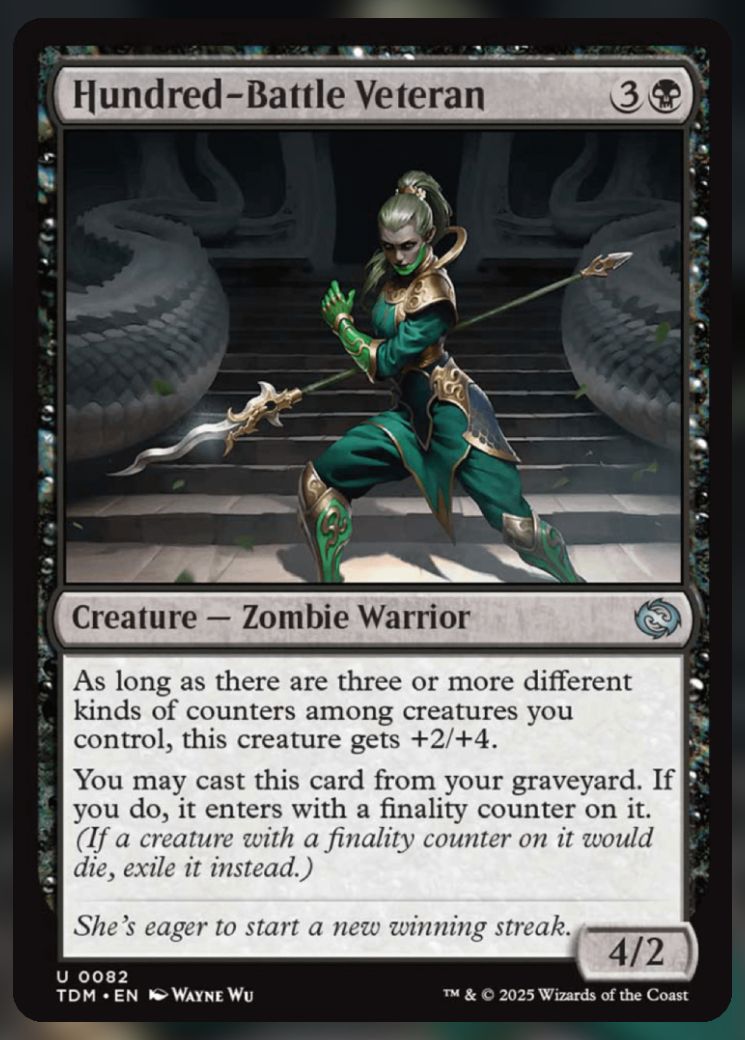Magic The Gathering Hundred-Battle Veteran Card.