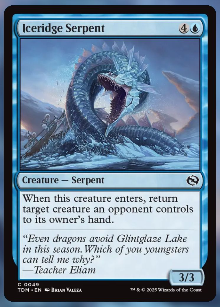 Magic The Gathering Iceridge Serpent Card.