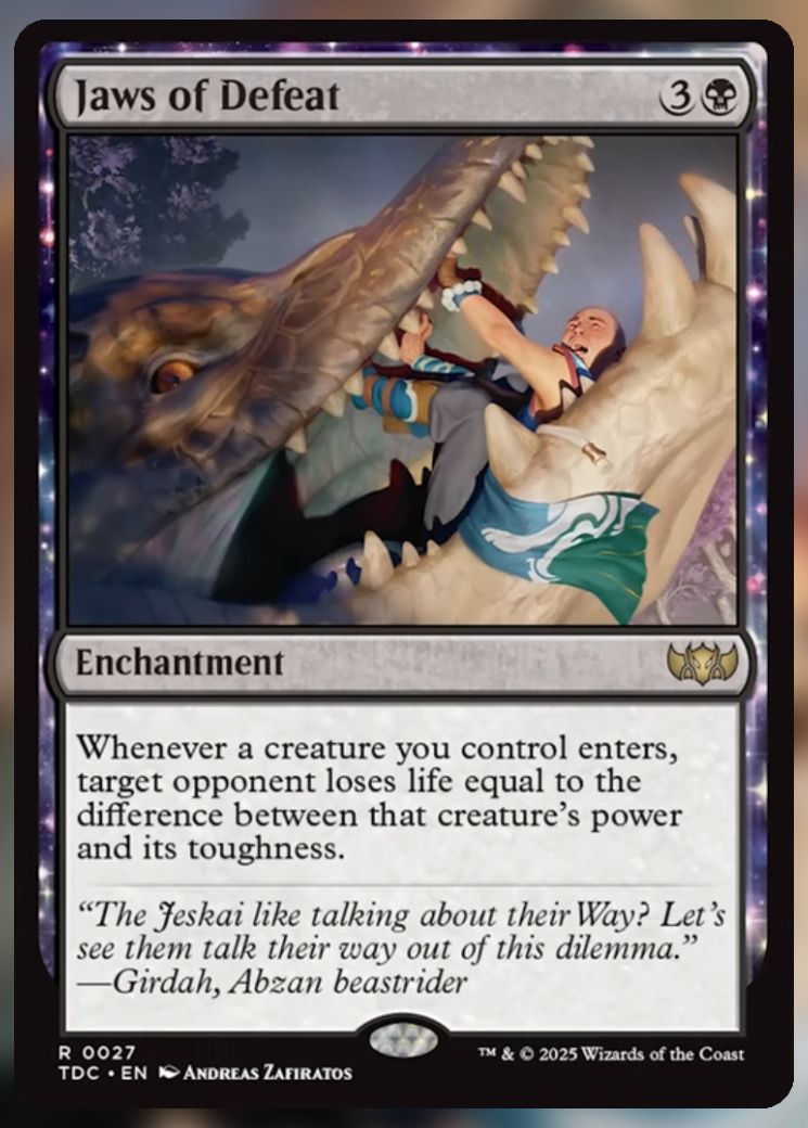 Magic The Gathering Jaws of Defeat Card.
