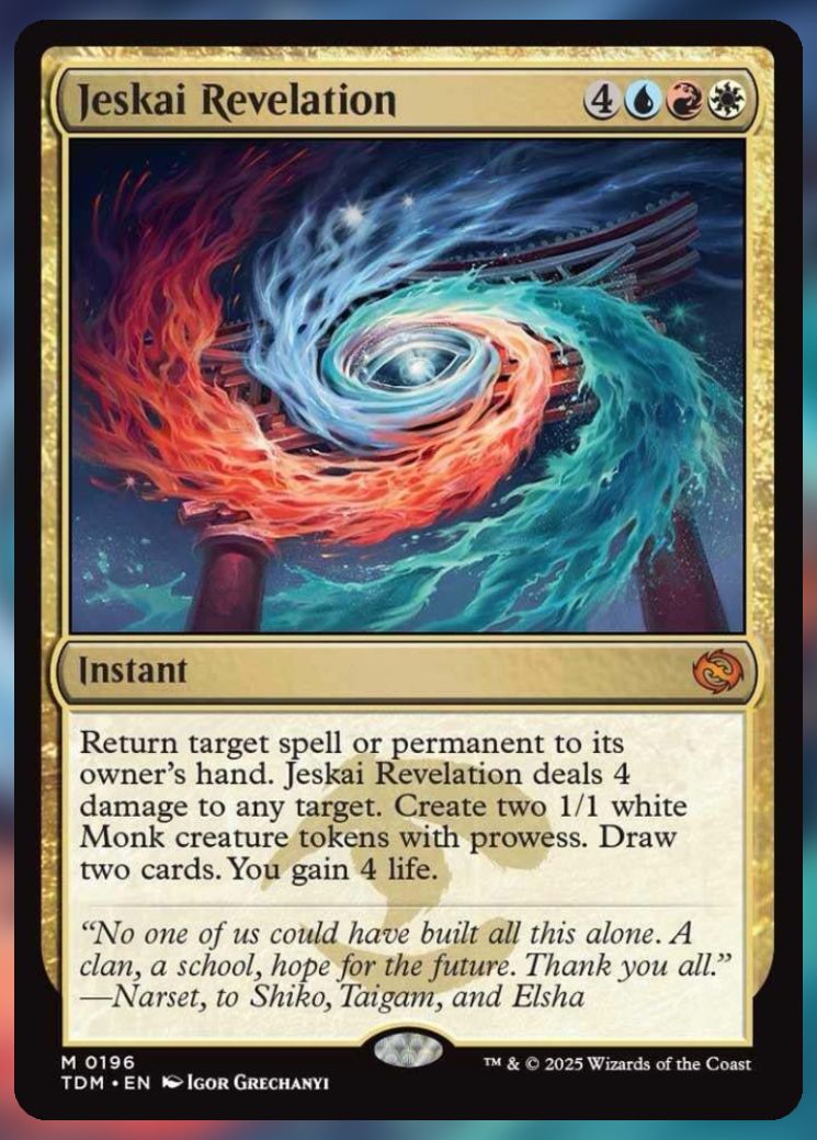 Magic The Gathering Jeskai Revelation Card.