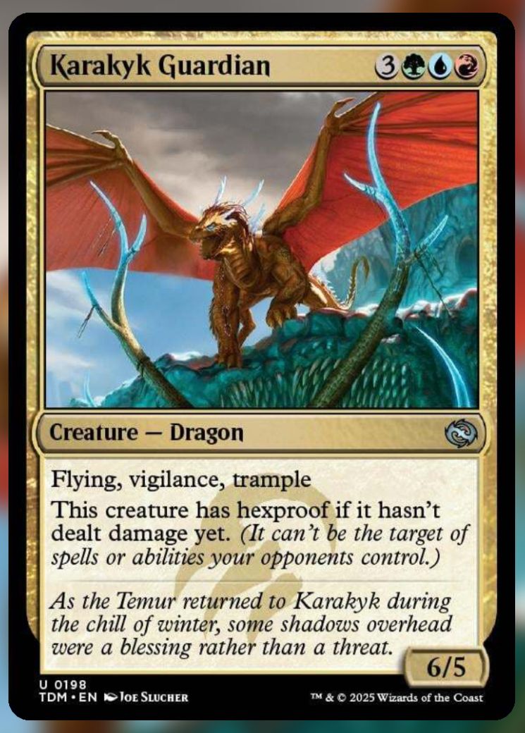 Magic The Gathering Karakyk Guardian Card.