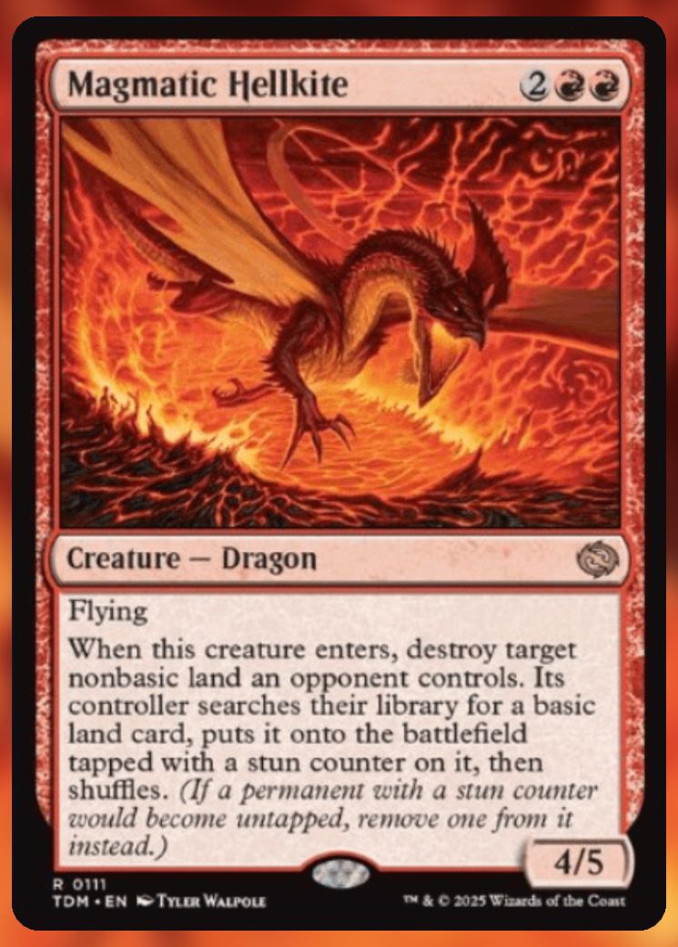 Magic The Gathering Magmatic Hellkite Card.
