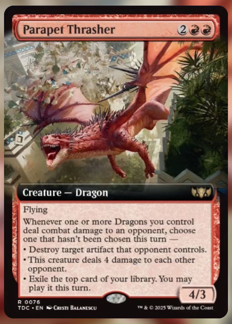 Magic The Gathering Parapet Thrasher Alt Card.