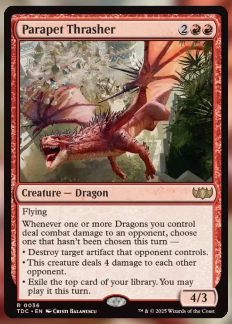 Magic The Gathering Parapet Thrasher Card.