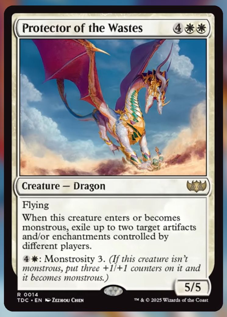 Magic The Gathering Protector of the Wastes Card.