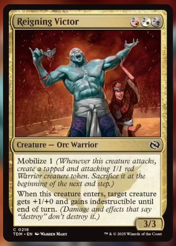 Magic The Gathering Reigning Victor Card.