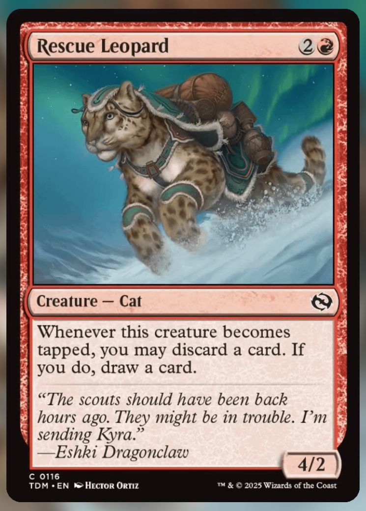 Magic The Gathering Rescue Leopard Card.