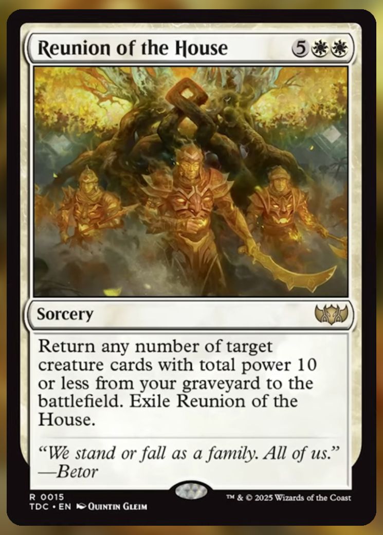 Magic The Gathering Reunion of the House Card.