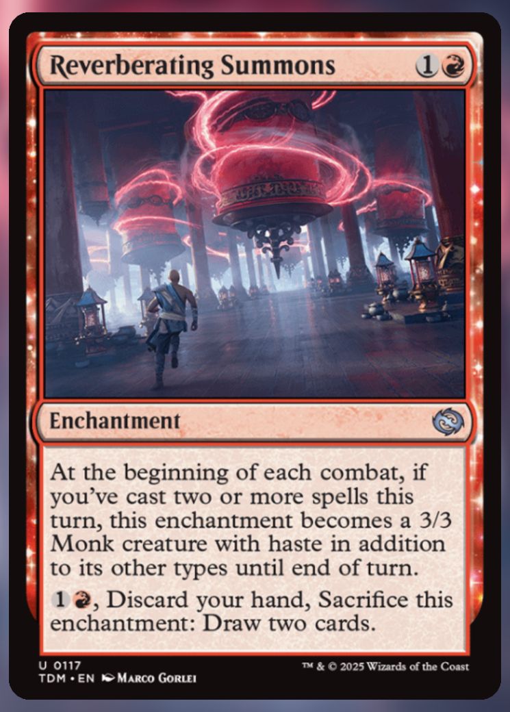 Magic The Gathering Reverberating Summons Card.