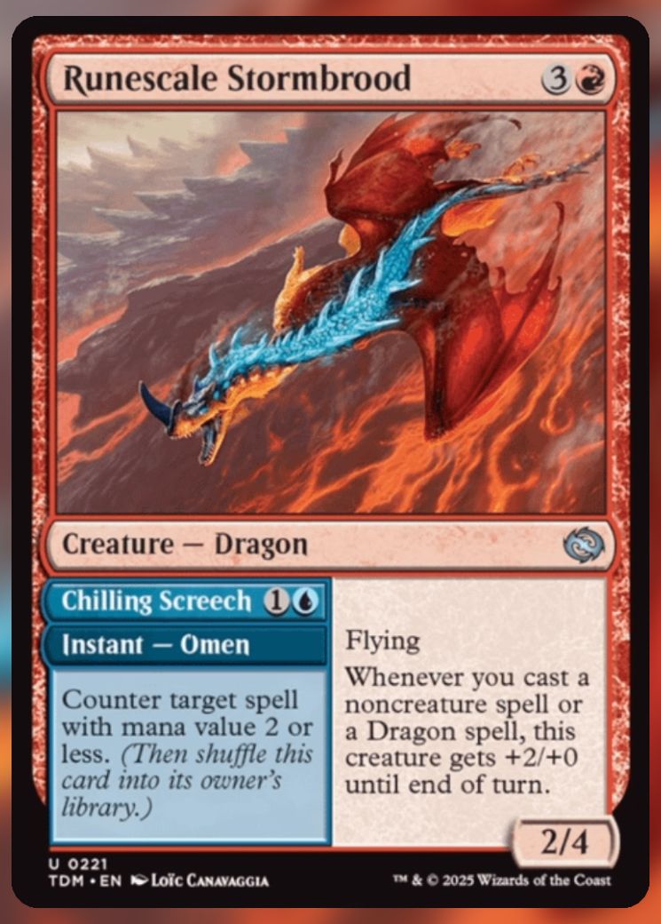 Magic The Gathering Runescale Stormbrood Card.