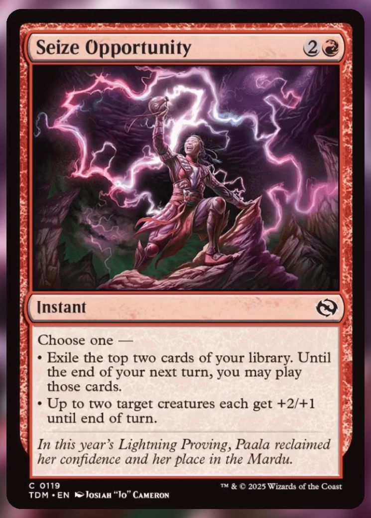 Magic The Gathering Seize Opportunity Card.