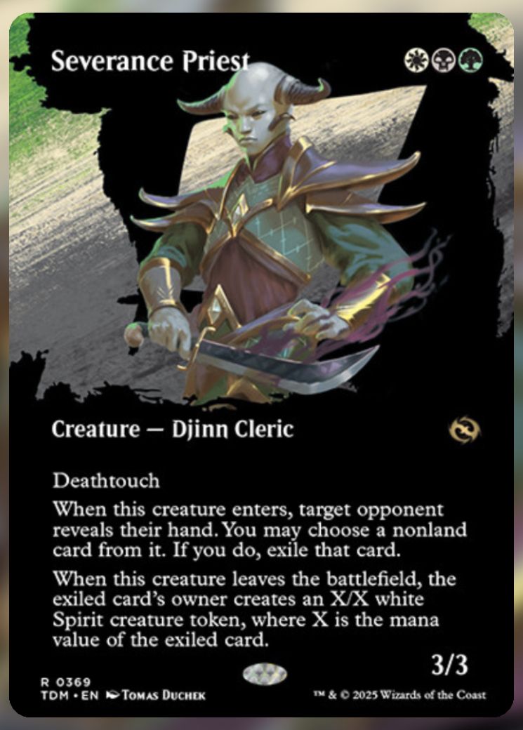 Magic The Gathering Severance Priest Alt Card.